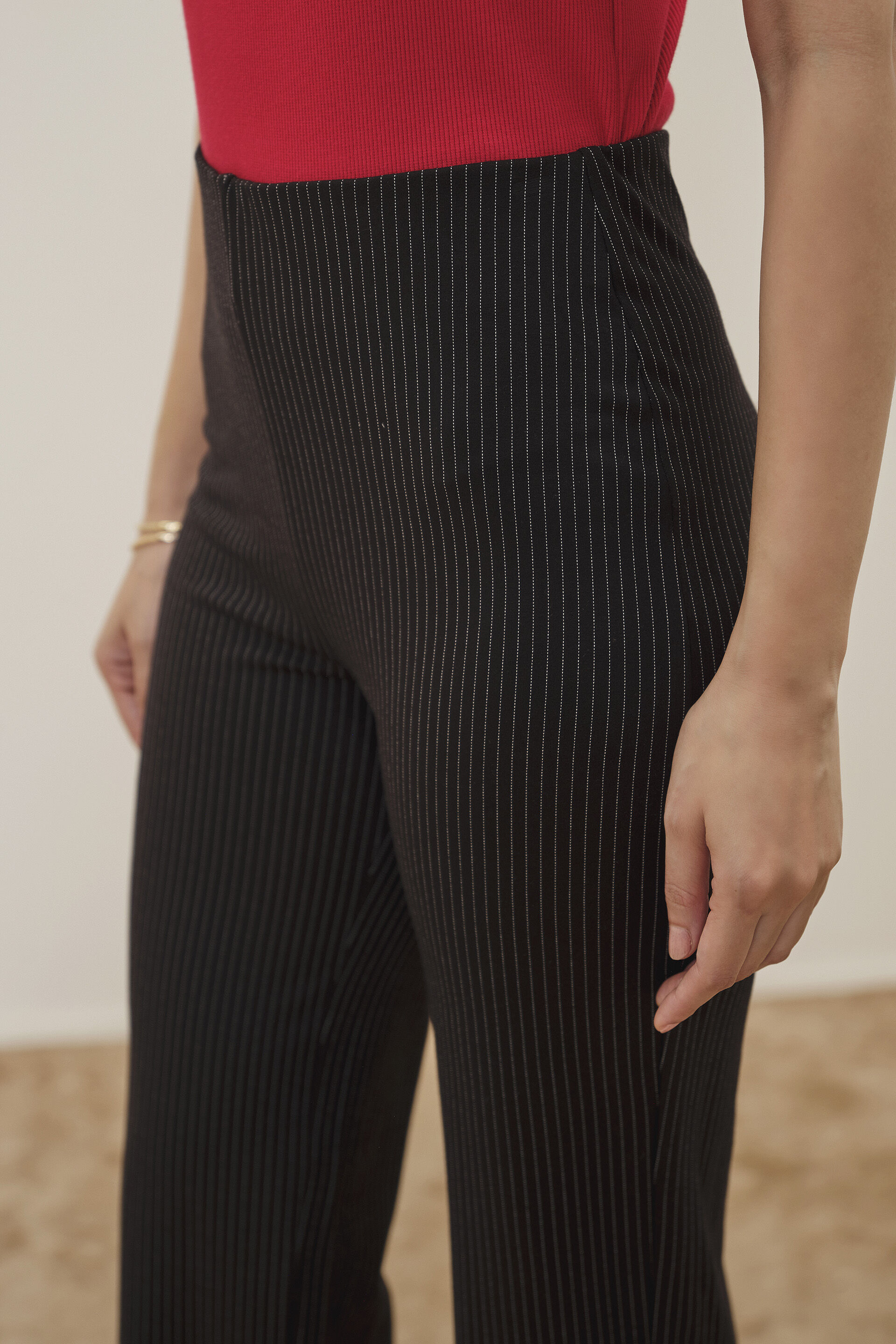 Tapered Black Pants, Black, image 2